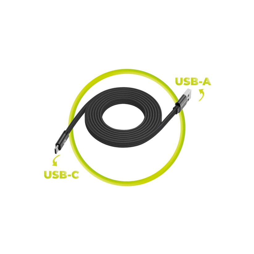 Magnetický 27W nabíjecí kabel Mobile Origin Original Flat Cable USB-A / USB-C 1m - černý - bonami.click