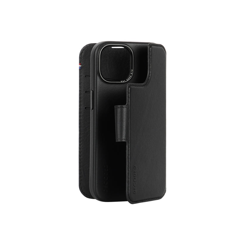 Kožená odnímatelná peněženka Decoded pro iPhone 15 Pro Max - černá - bonami.click