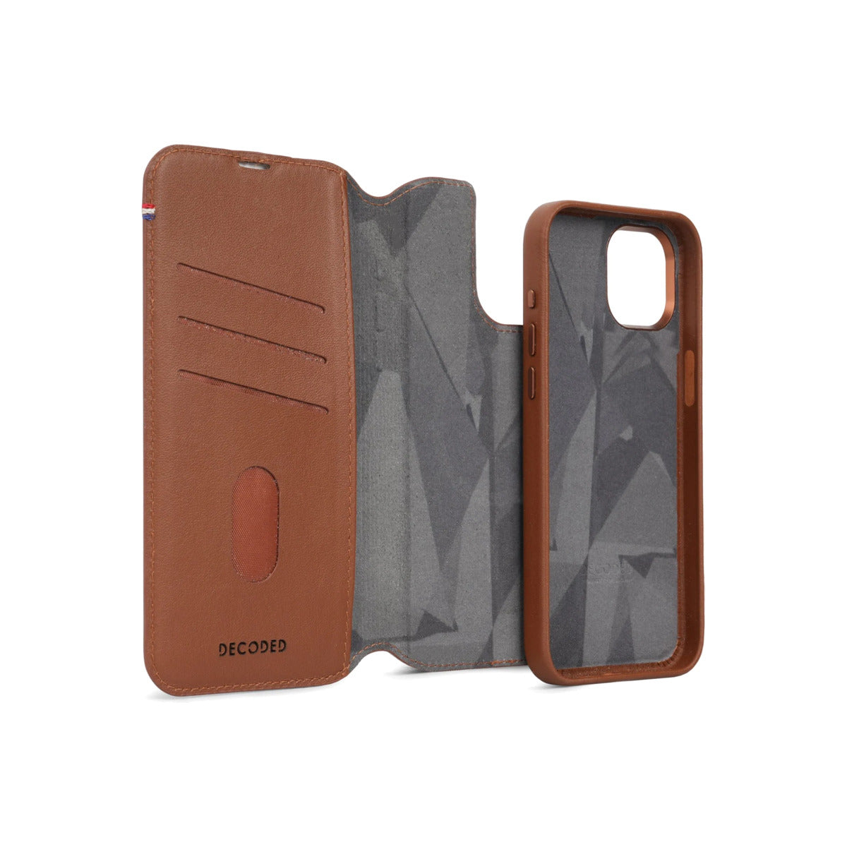 Kožená odnímatelná peněženka Decoded pro iPhone 15 Plus - hnědá - bonami.click