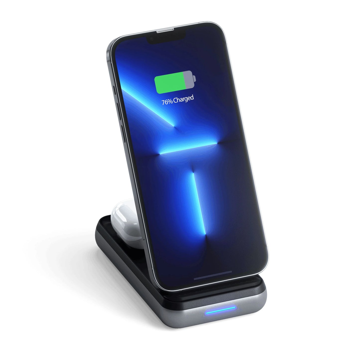 10 000 mAh hliníková bezdrátová powerbanka se stojánkem Satechi Duo Wireless Charger
