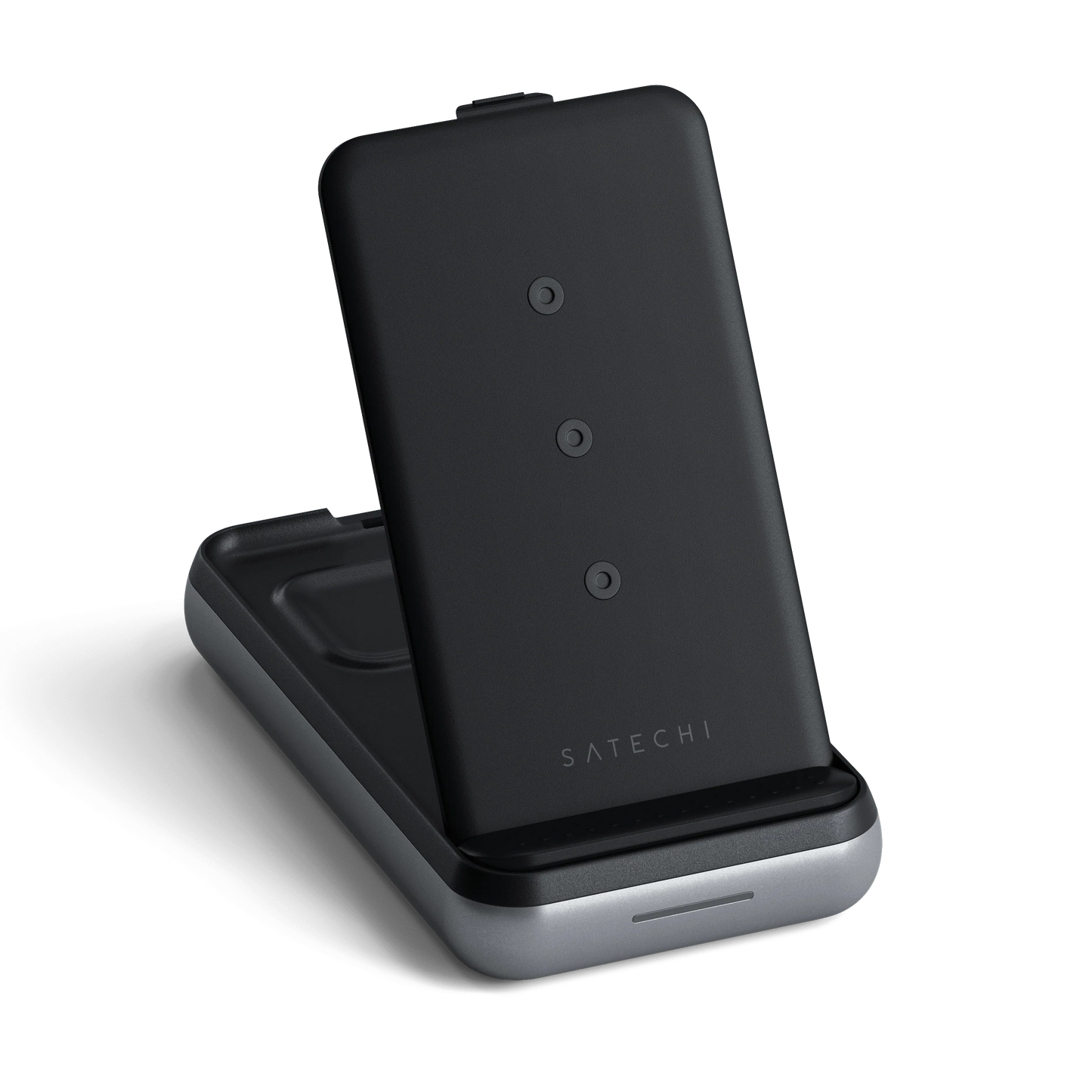 10 000 mAh hliníková bezdrátová powerbanka se stojánkem Satechi Duo Wireless Charger