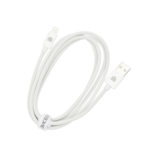 Pletený kabel USB-A / Lightning Dviced 1,25 m – bílý - bonami.click