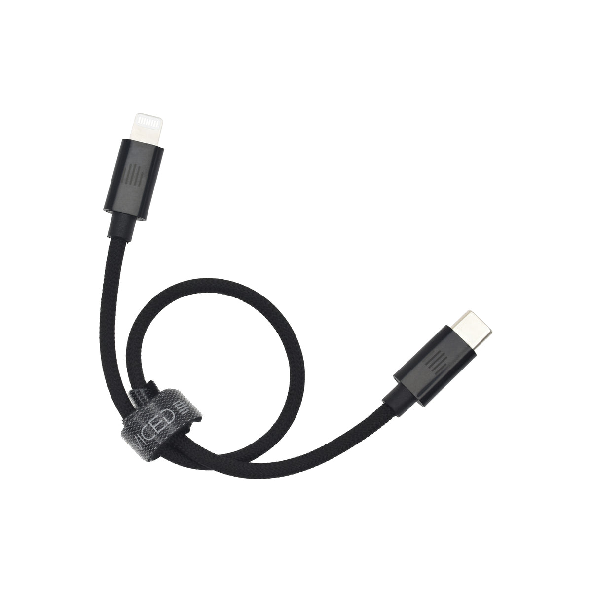 Pletený kabel USB-C / Lightning Dviced 0,25 m – černý - bonami.click