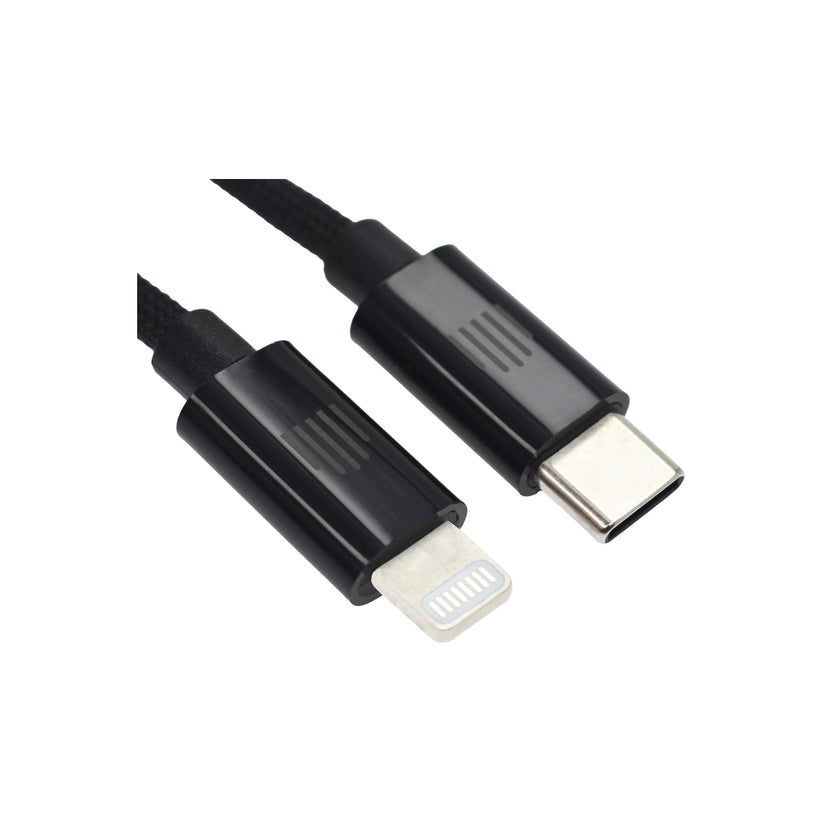 Pletený kabel USB-C / Lightning Dviced 0,25 m – černý - bonami.click