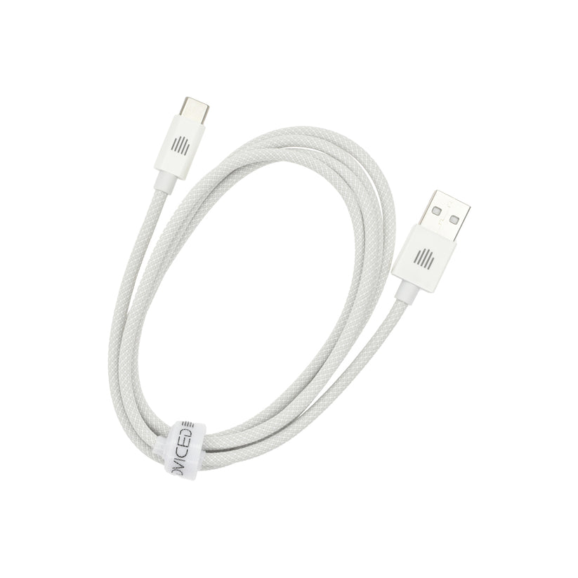 Pletený kabel USB-A / USB-C Dviced 1,25 m – bílý - bonami.click