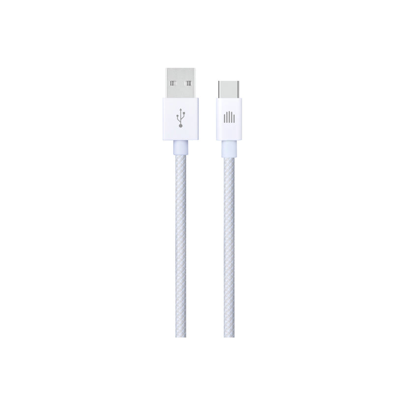Pletený kabel USB-A / USB-C Dviced 1,25 m – bílý - bonami.click