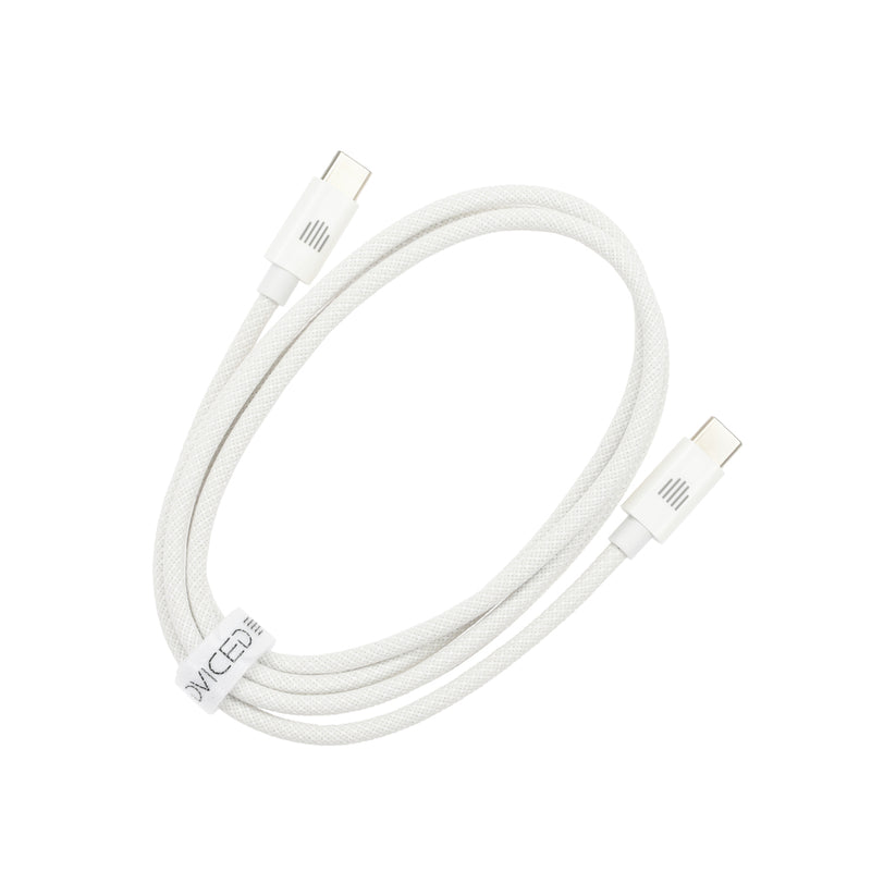 Pletený kabel USB-C / USB-C Dviced 1,25 m – bílý - bonami.click