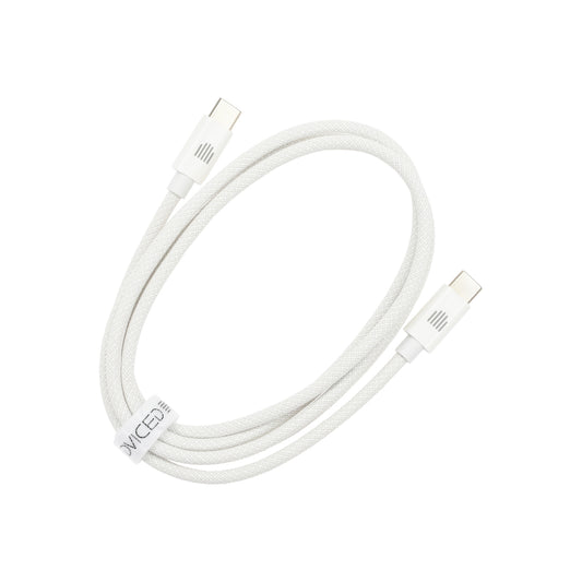 Pletený kabel USB-C / USB-C Dviced 1,25 m – bílý - bonami.click