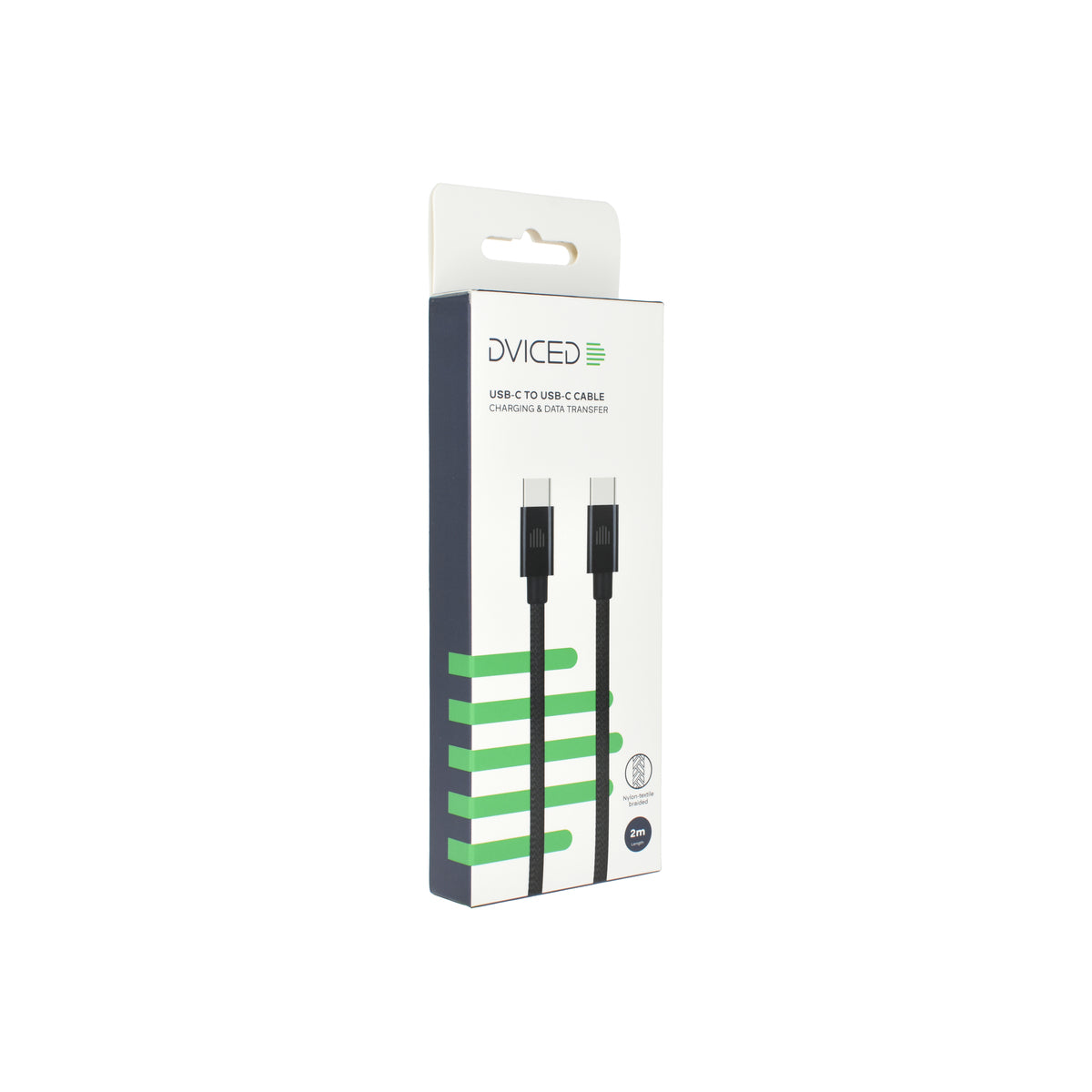 Pletený kabel USB-C / USB-C Dviced 2 m – černý - bonami.click