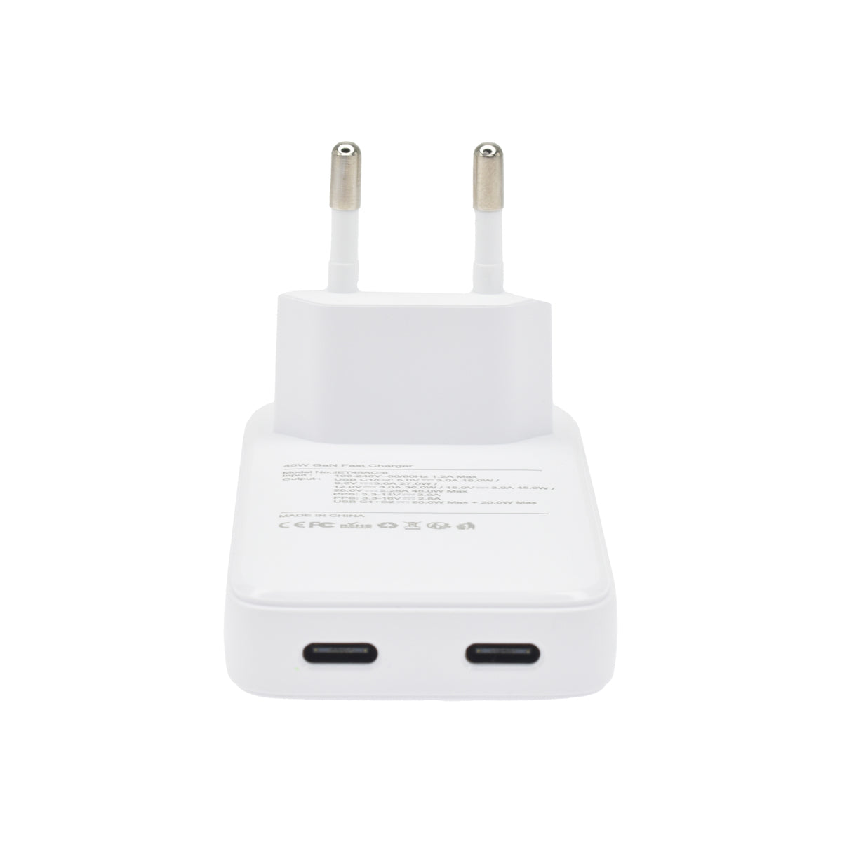 Tenká nabíječka 45W GaN Dviced 2× USB-C – bílá - bonami.click