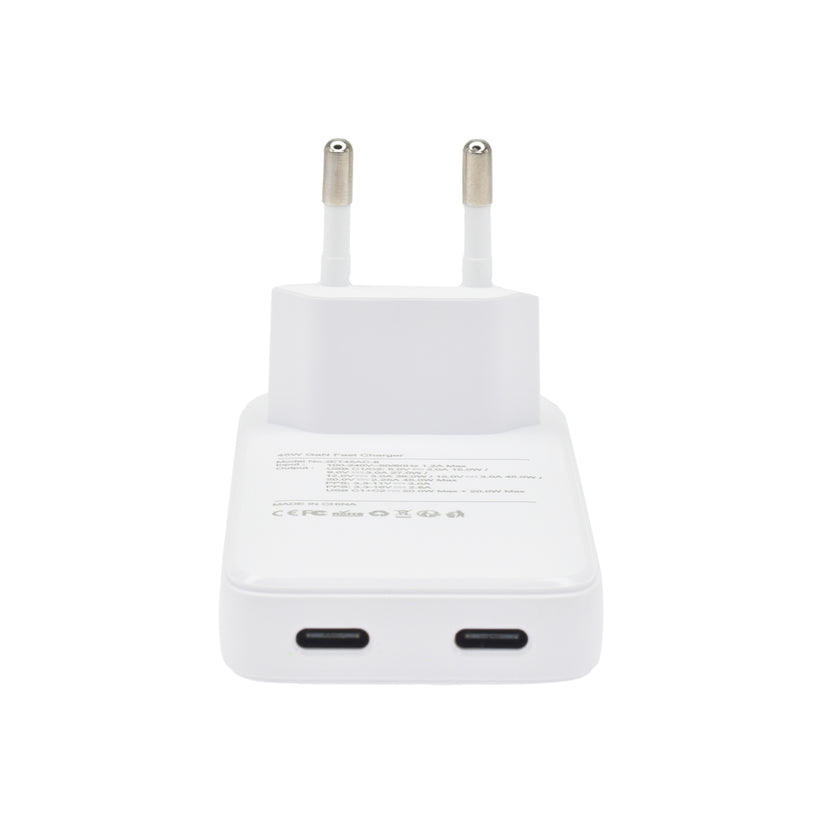 Tenká nabíječka 45W GaN Dviced 2× USB-C – bílá - bonami.click