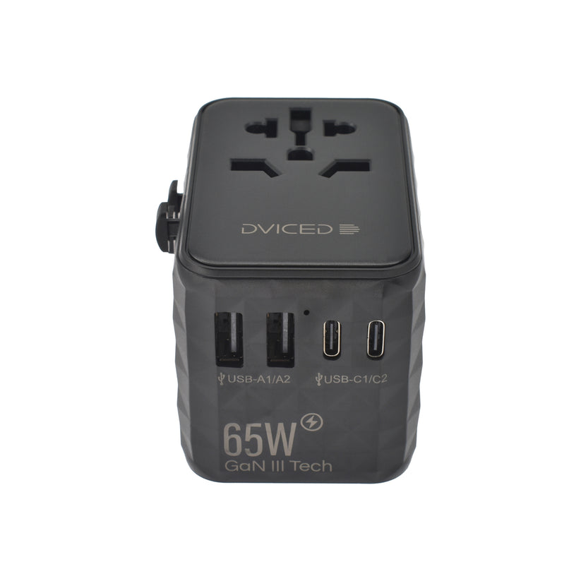 Cestovní adaptér 65W Dviced Universal – černý - bonami.click