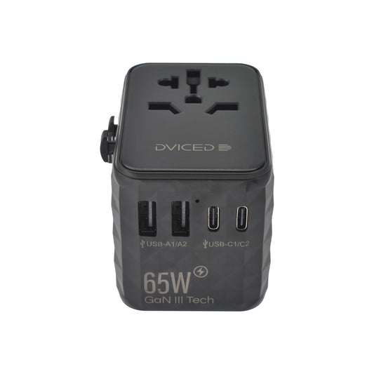 Cestovní adaptér 65W Dviced Universal – černý - bonami.click