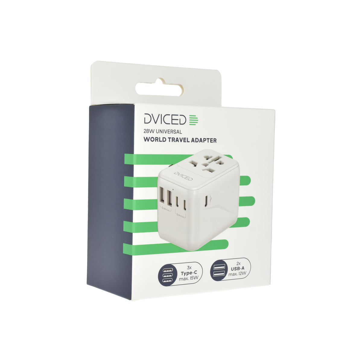 Cestovní adaptér 28W Dviced Universal – bílý - bonami.click