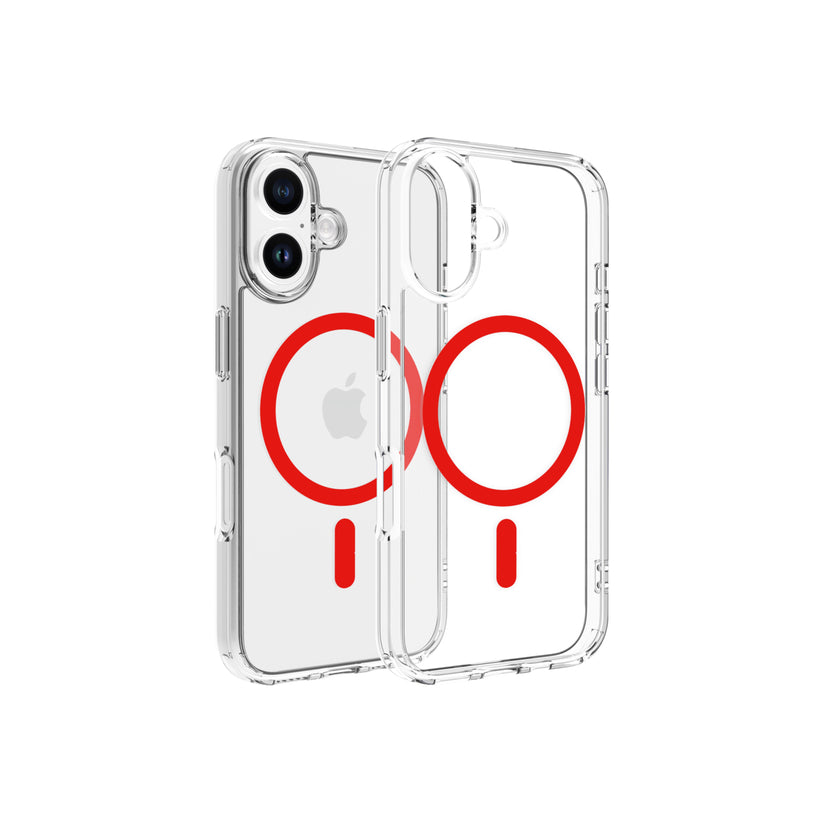 Dvided Magsafe iPhone 16 clear case - Red - bonami.click