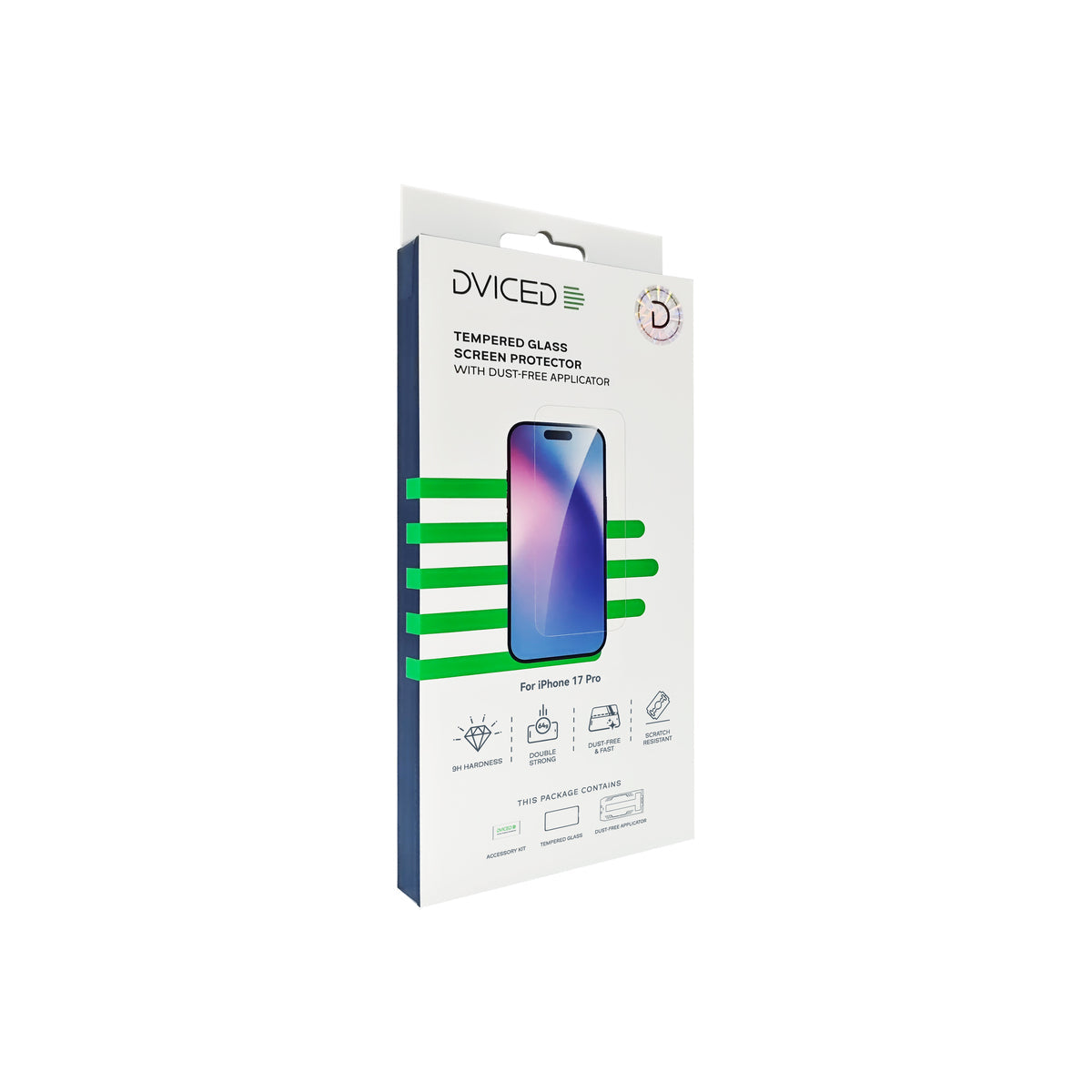 Tvrzené ochranné sklo Dviced pro iPhone 18 Pro / 17 Pro s bezprašným aplikátorem