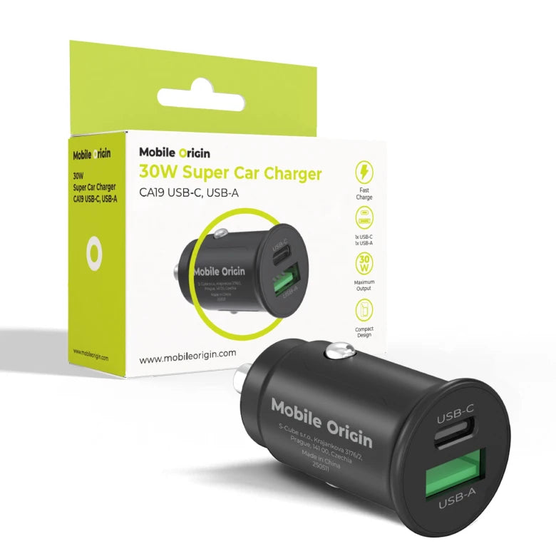 30W autonabíječka Mobile Origin CA19 - USB-C + USB-A