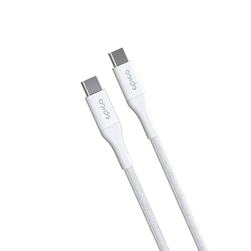 Opletený kabel Epico PD USB-C na USB-C 1,2 m - bílý - bonami.click
