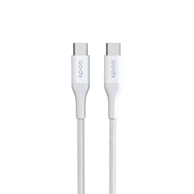 Opletený kabel Epico PD USB-C na USB-C 1,2 m - bílý - bonami.click