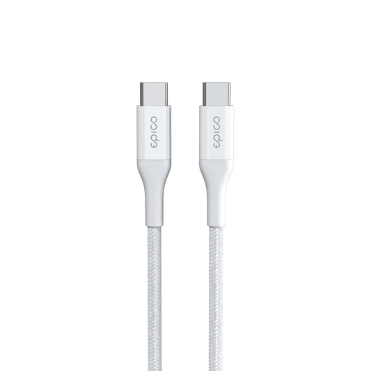 Opletený kabel Epico PD USB-C na USB-C 1,2 m - bílý - bonami.click