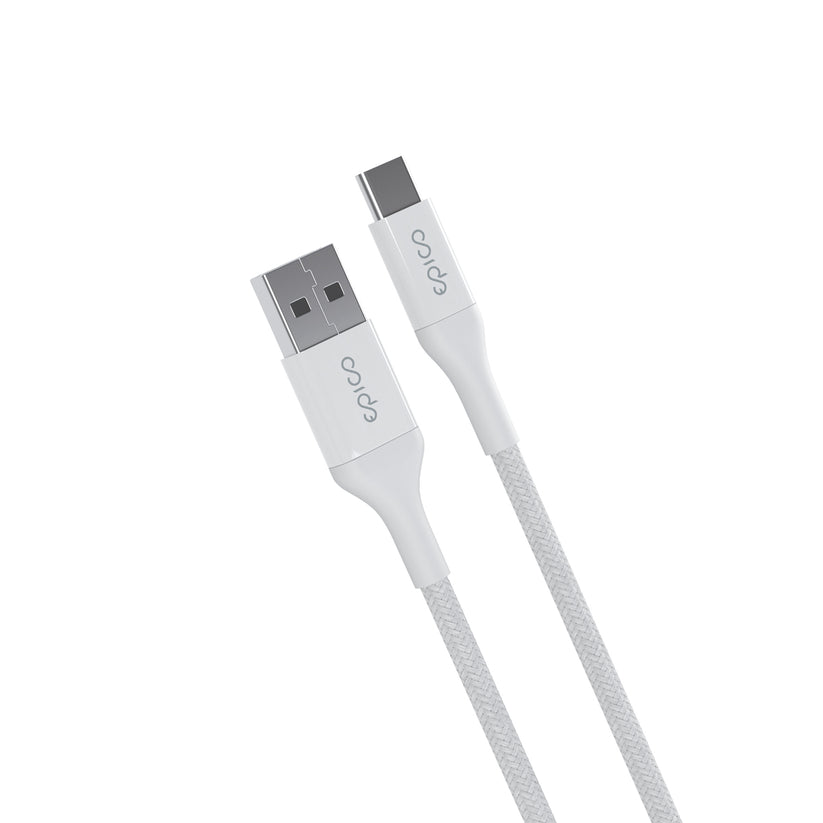 Opletený kabel Epico PD USB-A na USB-C 1,2 m - bílý - bonami.click