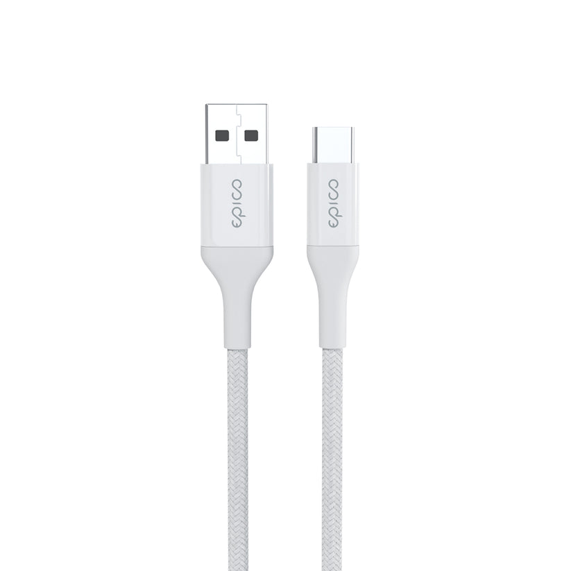 Opletený kabel Epico PD USB-A na USB-C 1,2 m - bílý - bonami.click