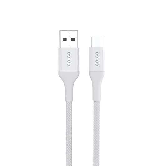 Opletený kabel Epico PD USB-A na USB-C 1,2 m - bílý - bonami.click