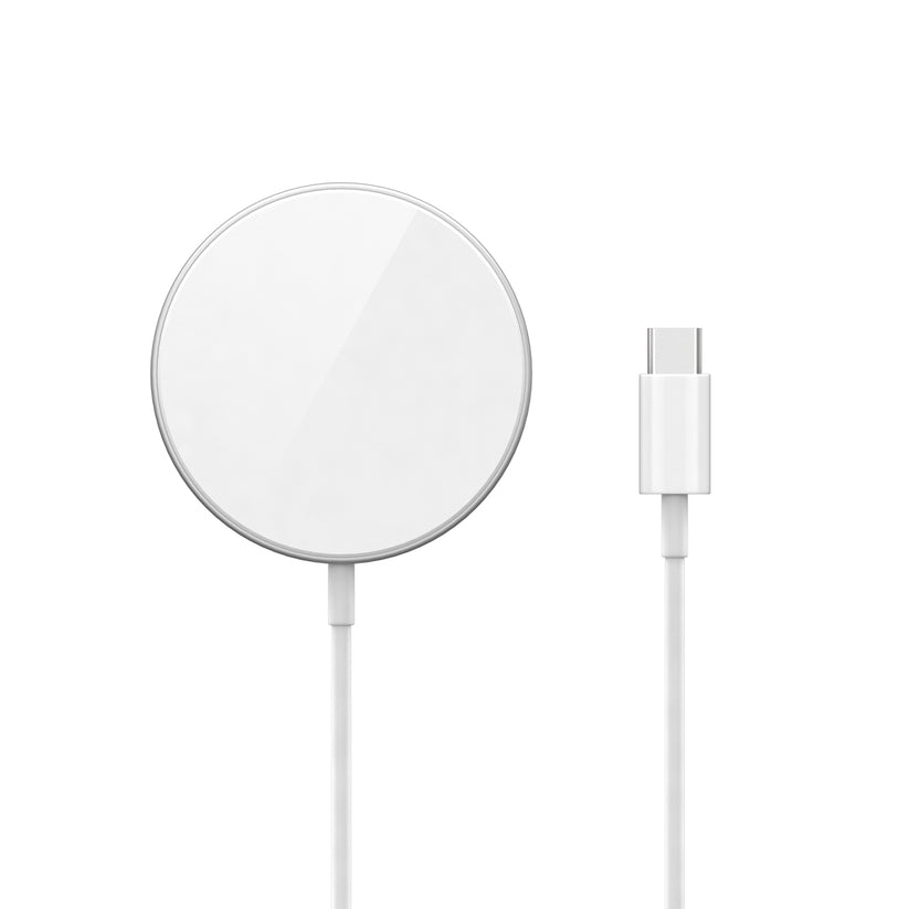 MagSafe bezdrátová nabíječka iSTYLE Fast Magnetic Wirelles Charger - stříbrná - bonami.click