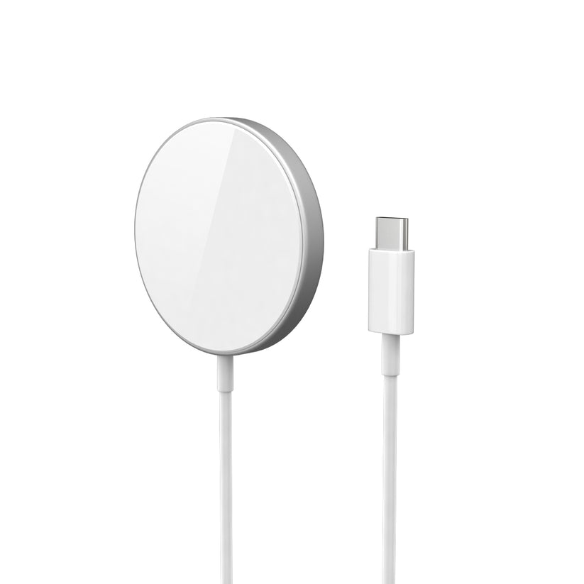 MagSafe bezdrátová nabíječka iSTYLE Fast Magnetic Wirelles Charger - stříbrná - bonami.click
