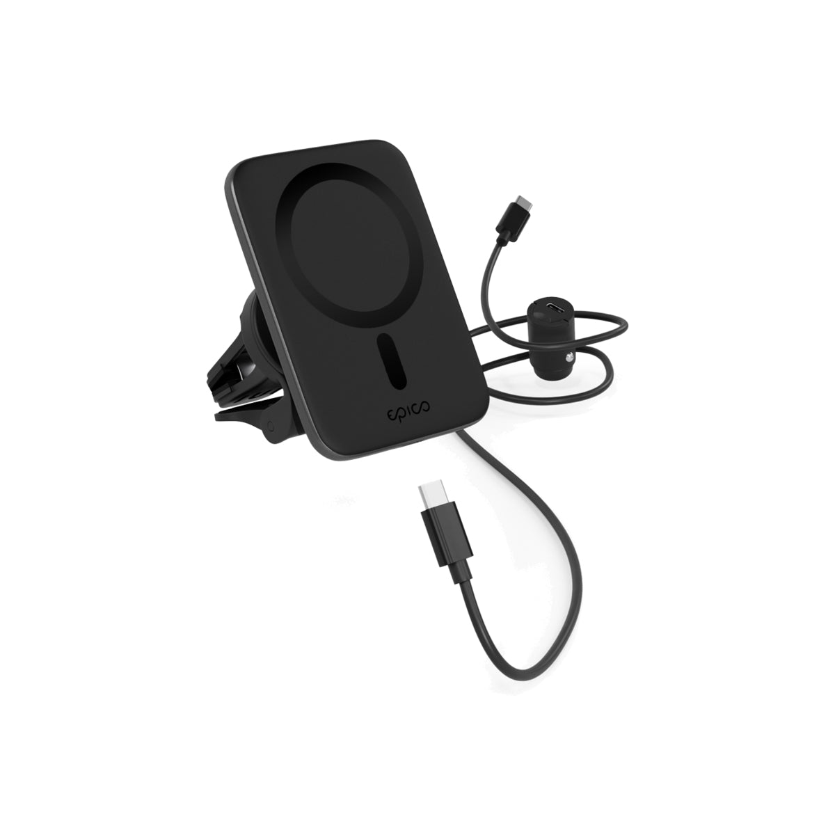Ultra tenká bezdrátová autonabíječka Epico Qi2 Mag+ - černá - bonami.click
