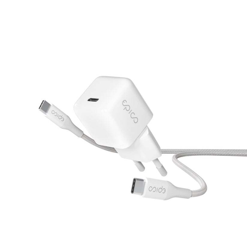 30W GaN nabíječka Epico Charger Bundle s 1,2m kabelem USB-C - bílá - bonami.click