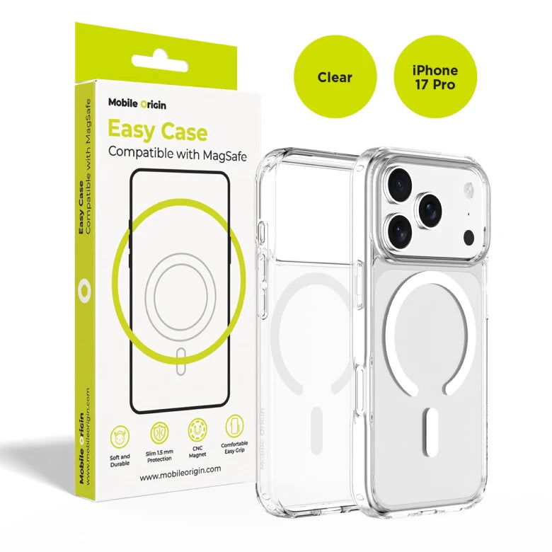 MagSafe kryt pro iPhone 17 Pro Mobile Origin Easy Hybrid - průhledný