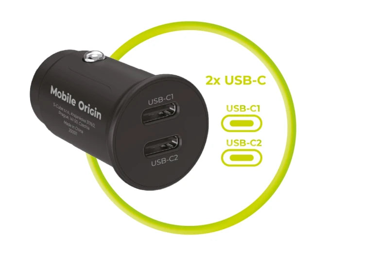 30W autonabíječka Mobile Origin CA20 - 2× USB-C