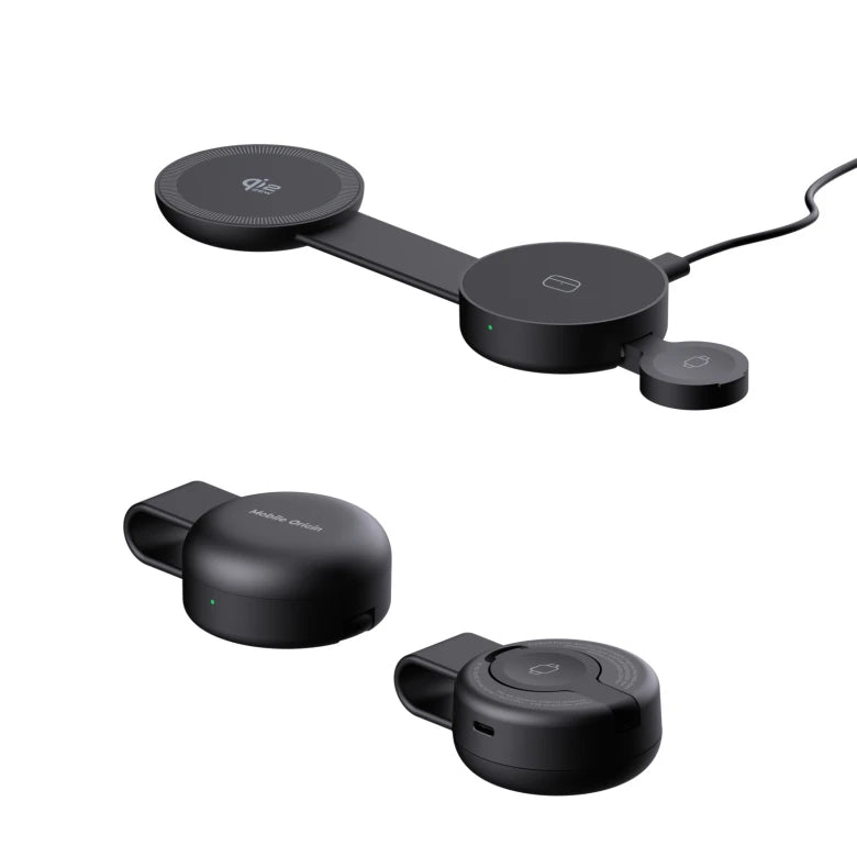 3v1 skládací magnetická nabíječka Qi2 25W Mobile Origin PW34 - černá