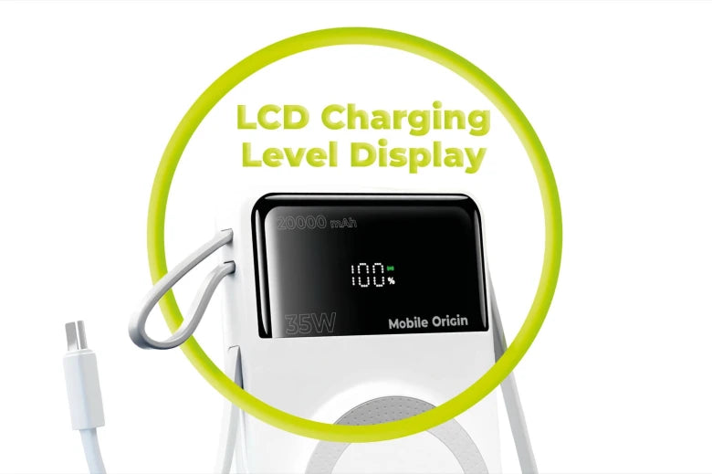 20 000 mAh powerbanka s displejem 35W Mobile Origin PB15 - černá