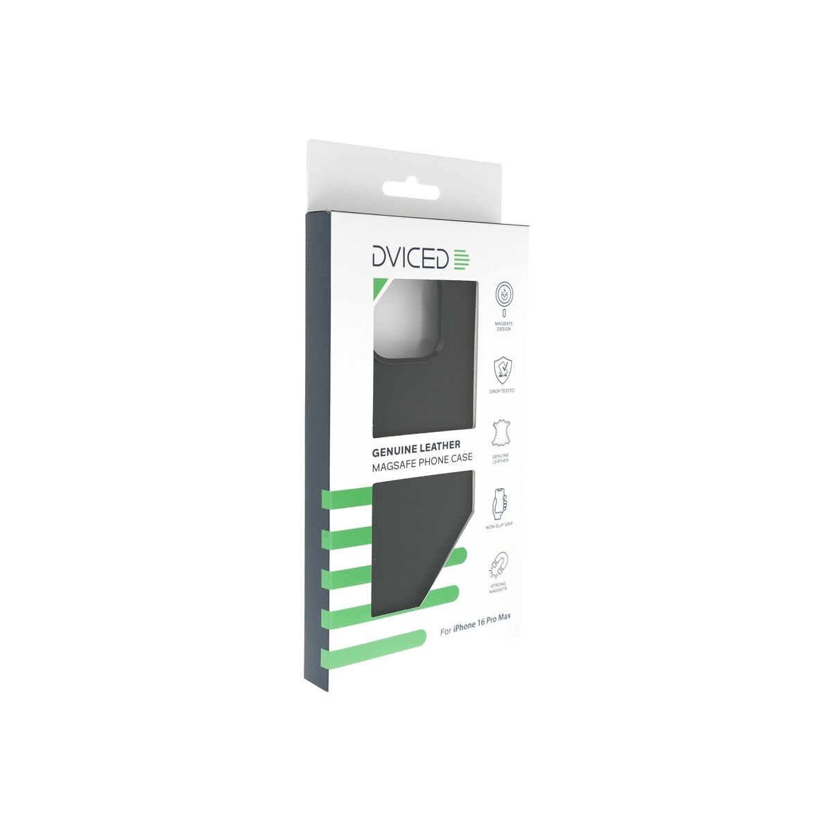 Kožený MagSafe kryt pro iPhone 16 Pro Max Dviced – černý - bonami.click