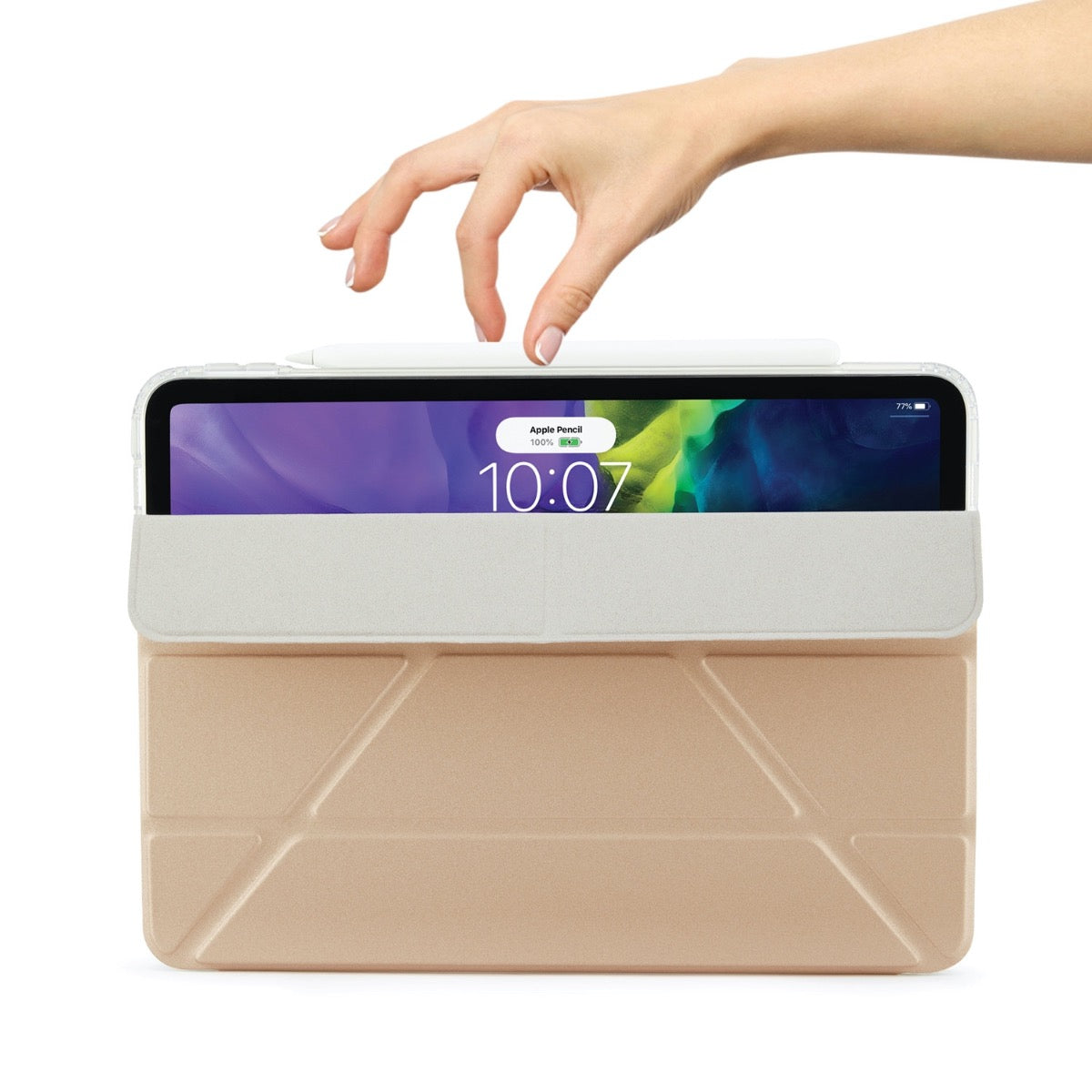 Pouzdro Pipetto na iPad Air 4 10.9 Metallic Origami - zlaté