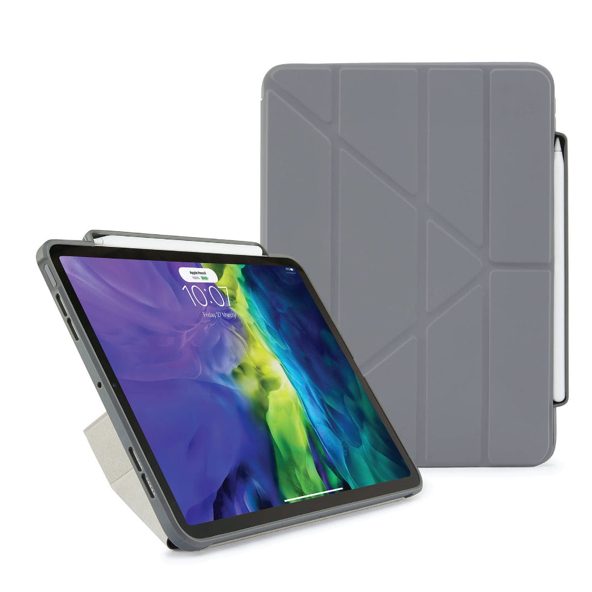 Pouzdro Pipetto Origami pro iPad Air 4 10.9" (2020) s prostorem na Apple Pencil - šedé - bonami.click