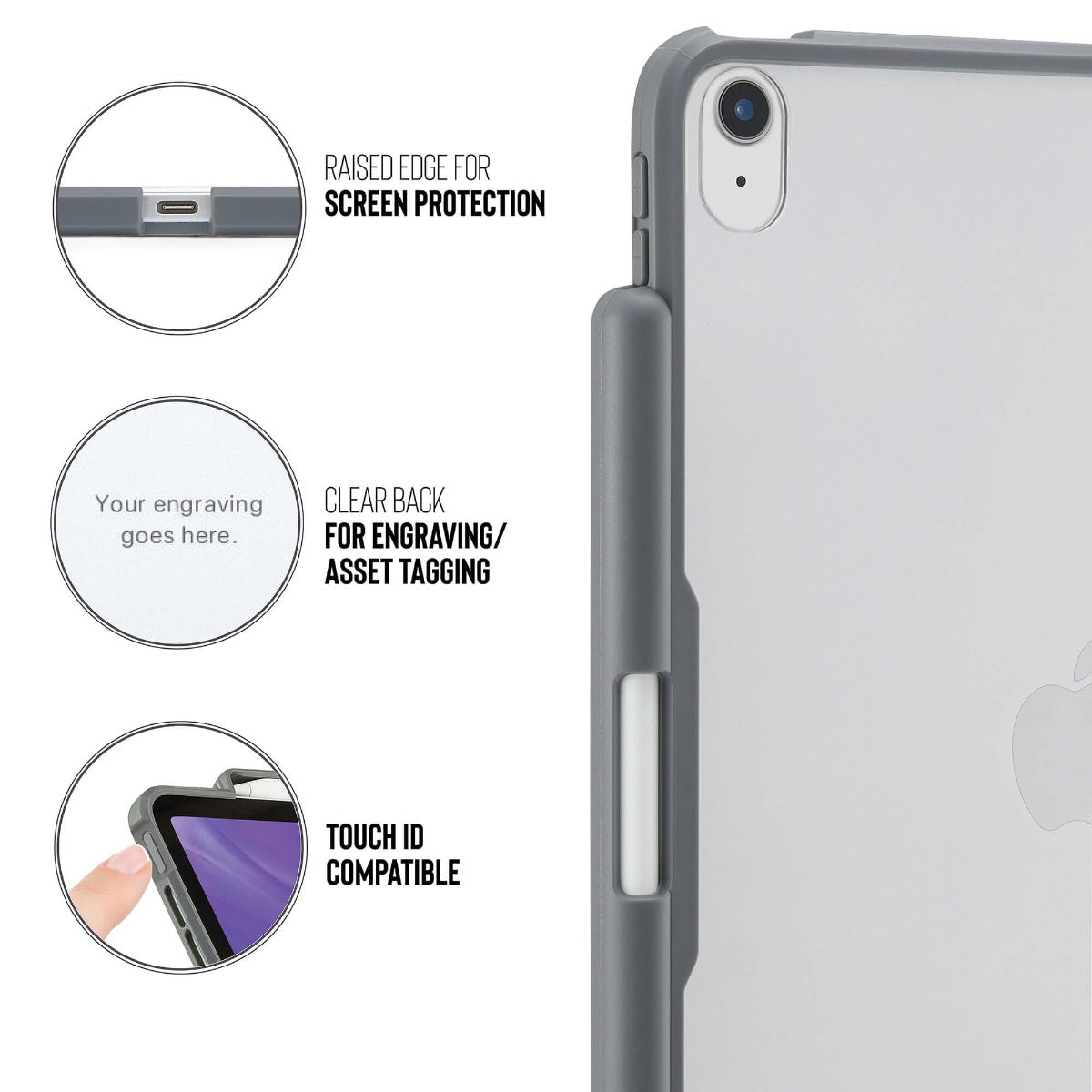 Pouzdro Pipetto Origami pro iPad Air 4 10.9" (2020) s prostorem na Apple Pencil - šedé - bonami.click