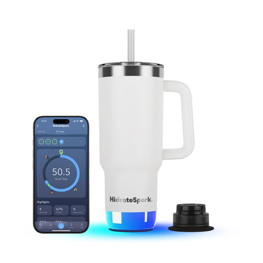 Chytrý termohrnek HidrateSpark PRO 2 Tumbler 887 ml - bílý