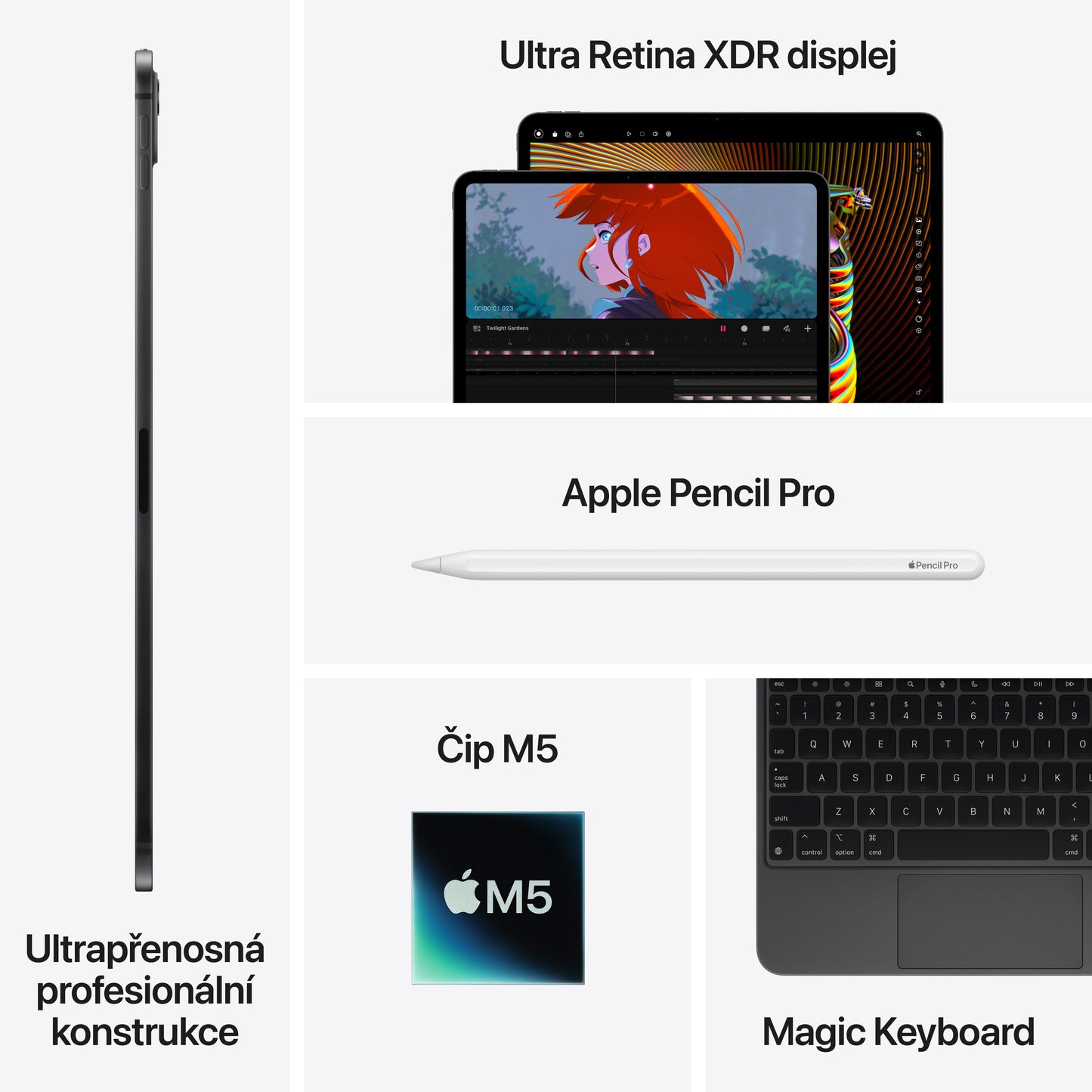 11palcový iPad Pro Wi-Fi + Cellular 2TB se sklem s nanotexturou - stříbrný