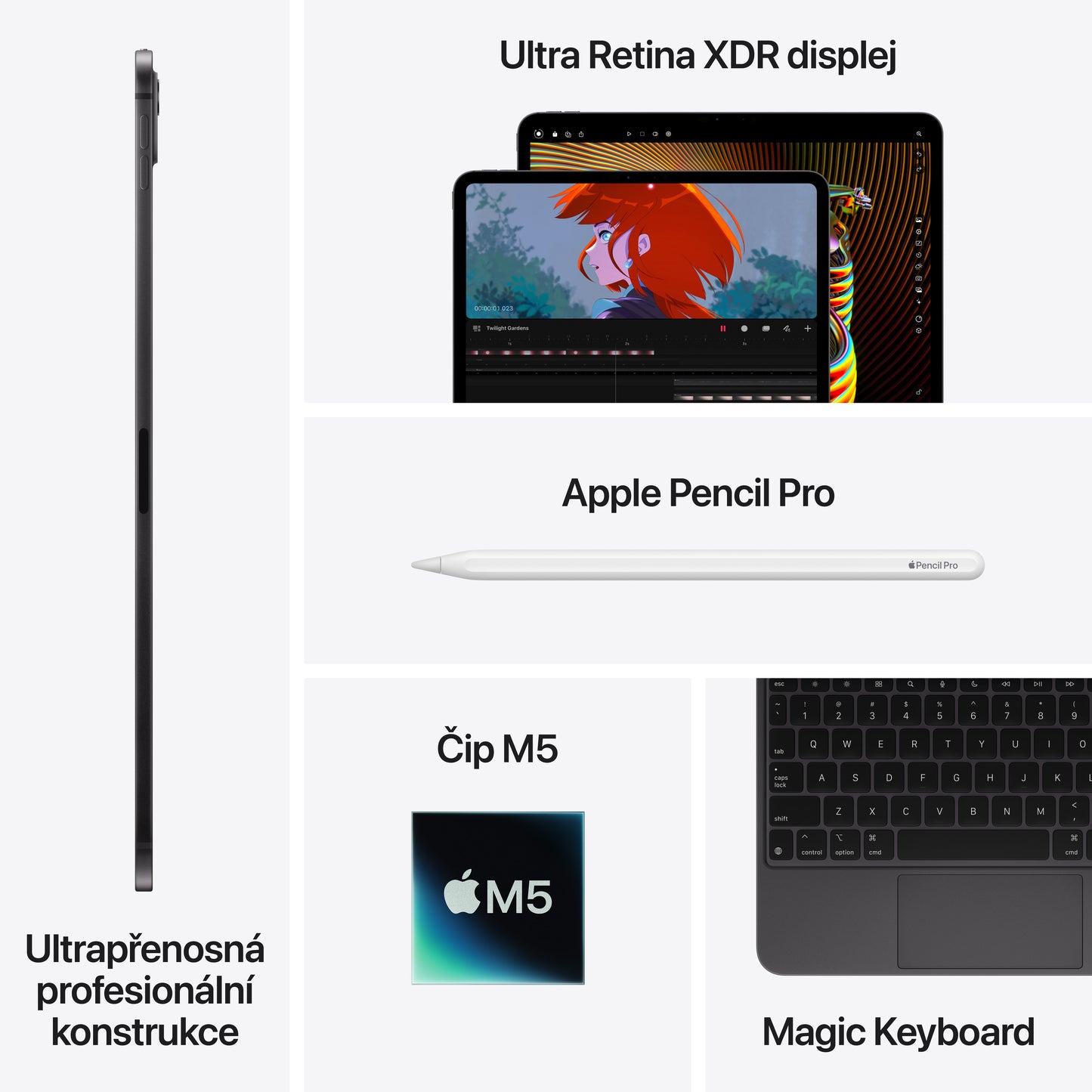 11palcový iPad Pro Wi-Fi 1TB se standardním sklem - vesmírně černý
