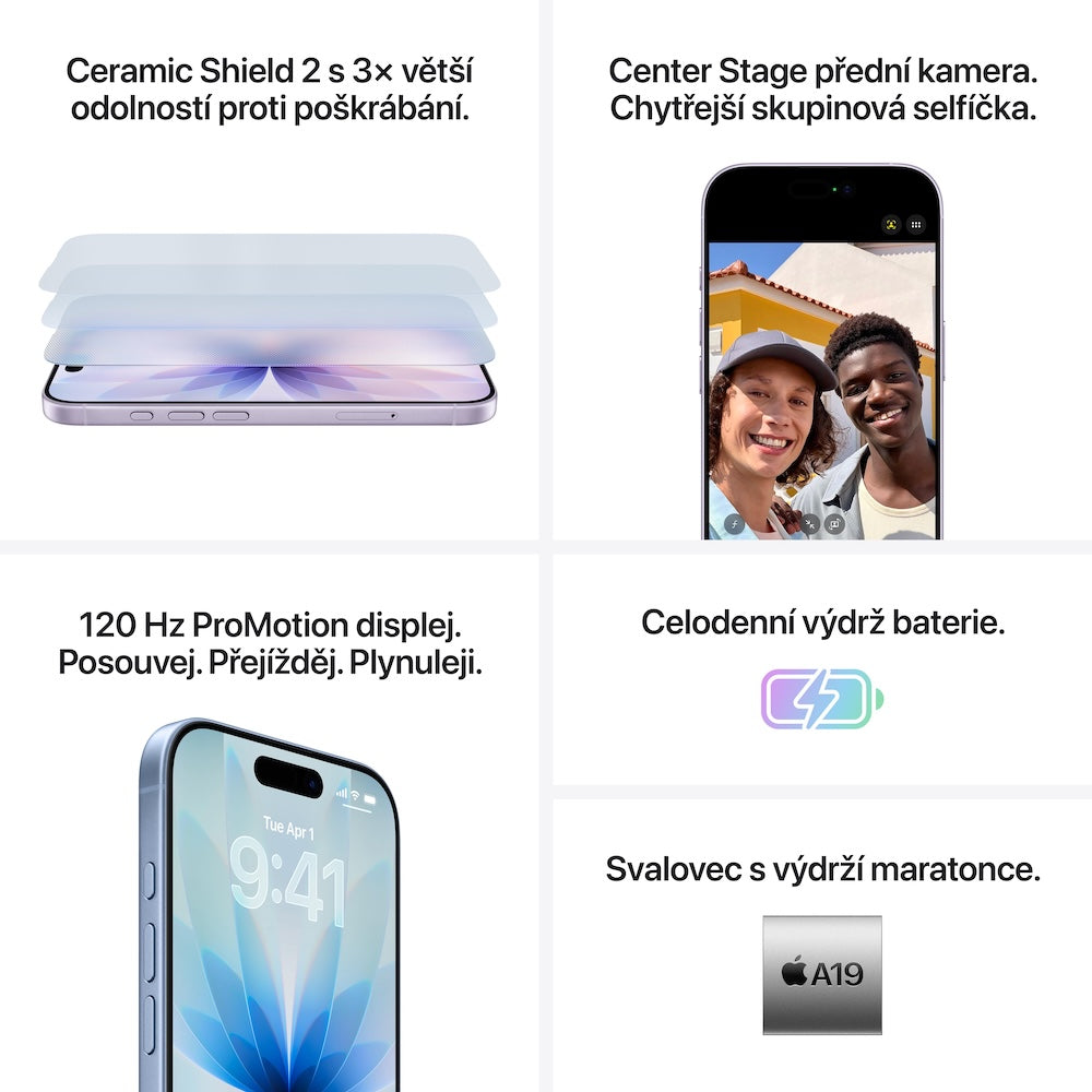 Apple iPhone 17 512GB - levandulový (otevřený) - bonami.click