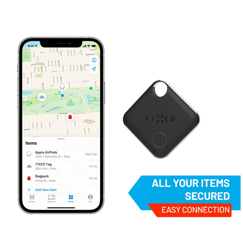 Smart tracker FIXED Tag s podporou Find My - černý - bonami.click