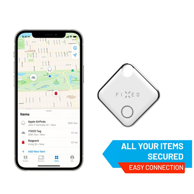 Smart tracker FIXED Tag s podporou Find My - bílý - bonami.click