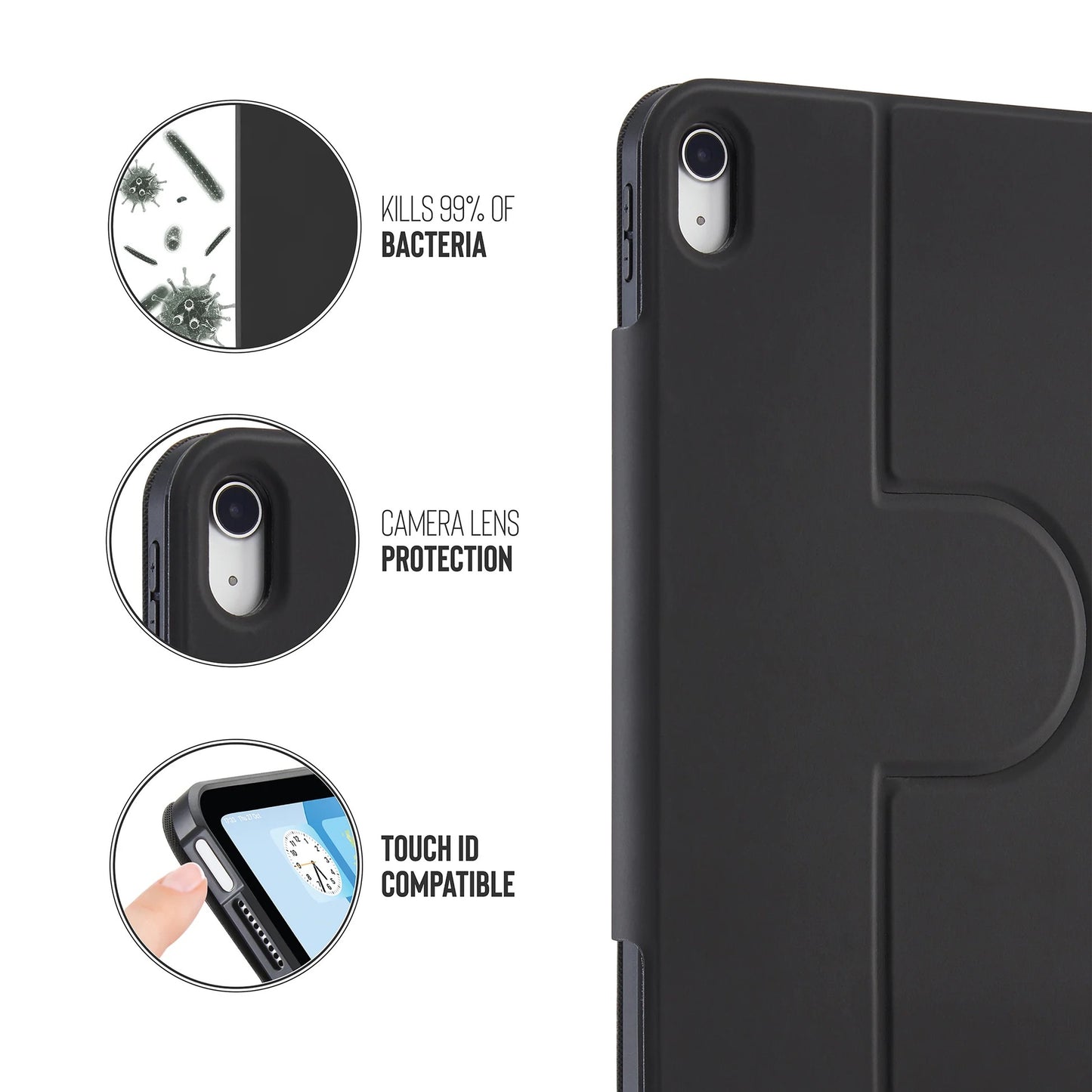 Kryt na iPad Air Pipetto Origami No5 Rotating Folio Case - černý - bonami.click