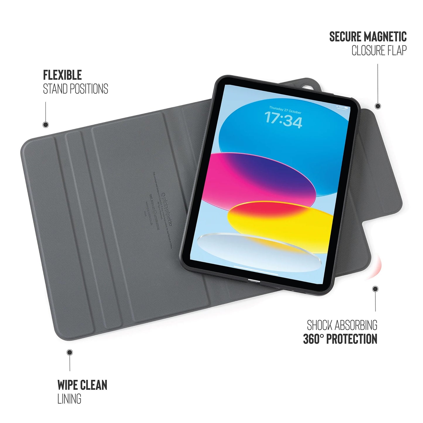 Kryt na iPad Air Pipetto Origami No5 Rotating Folio Case - černý - bonami.click