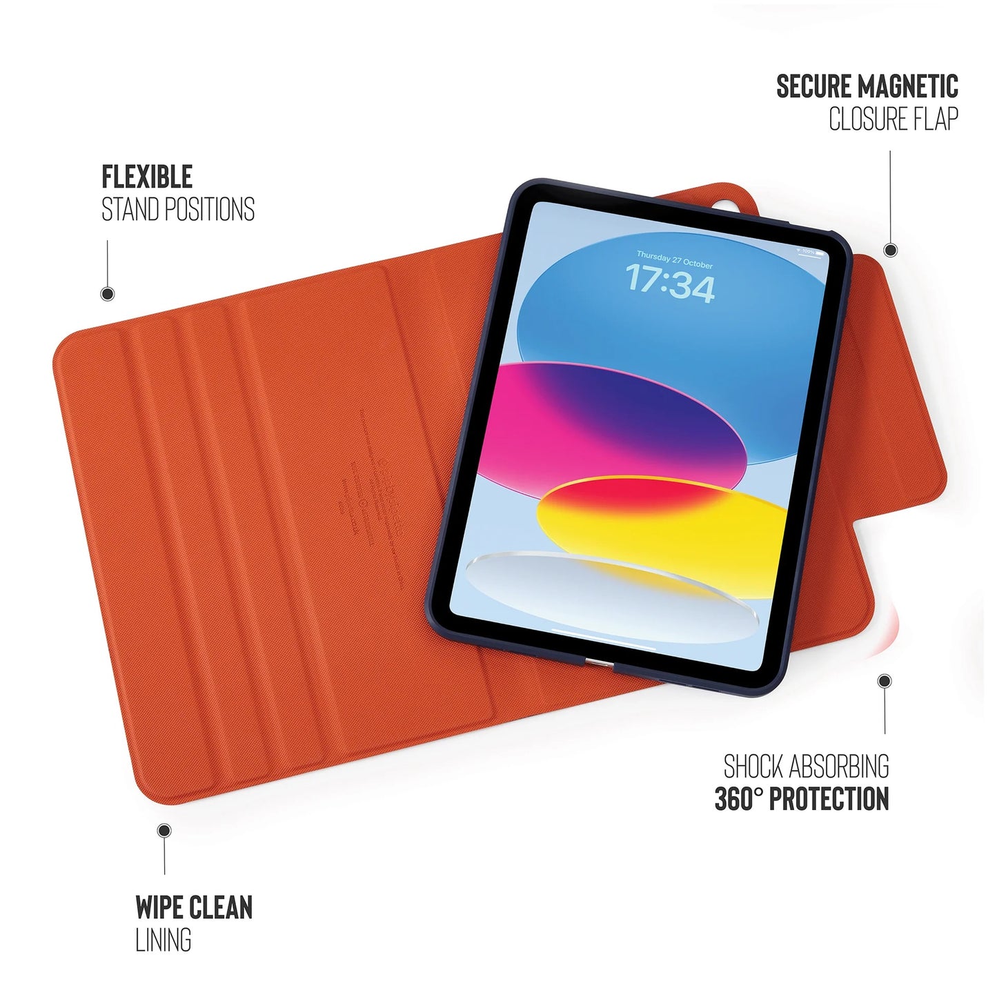 Kryt na iPad Air Pipetto Origami No5 Rotating Folio Case - tmavě modré - bonami.click