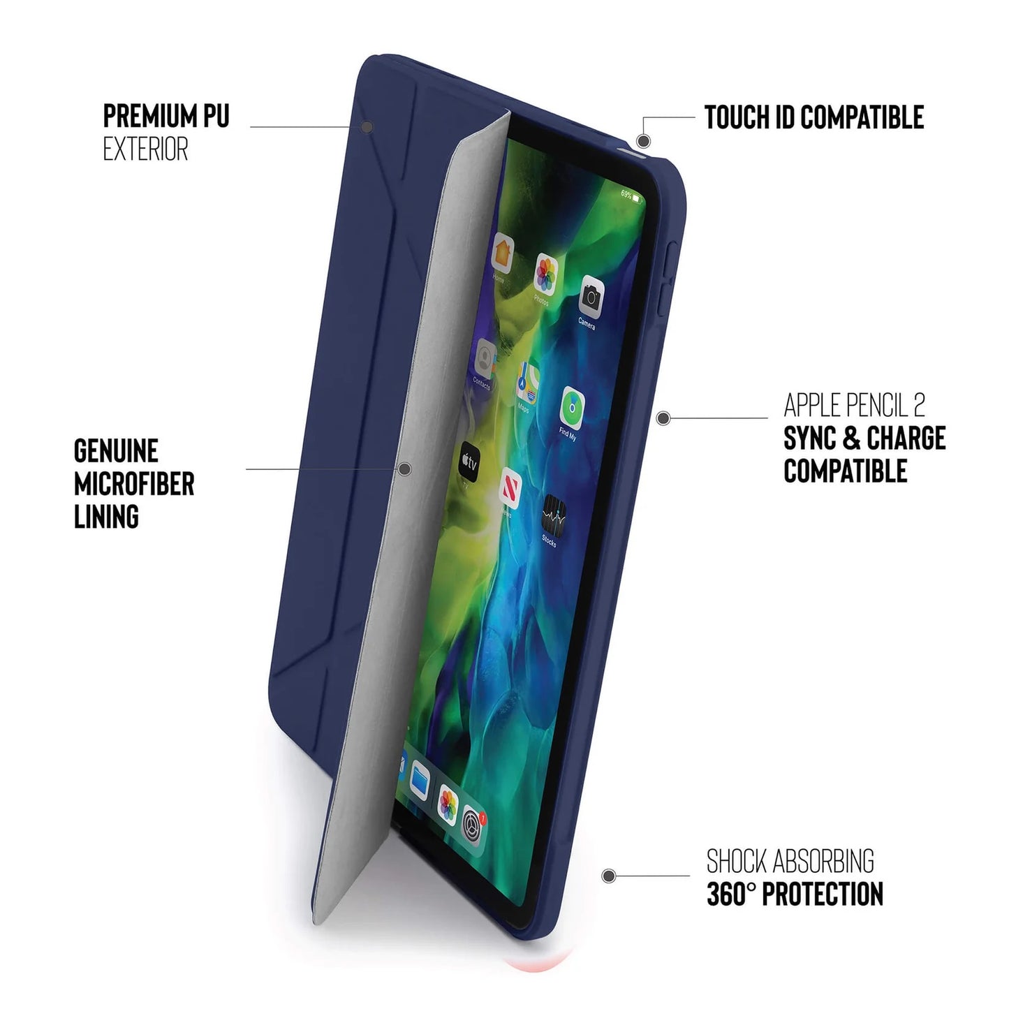 Kryt na iPad Air Pipetto Origami No1 Original Case - tmavě modrý - bonami.click