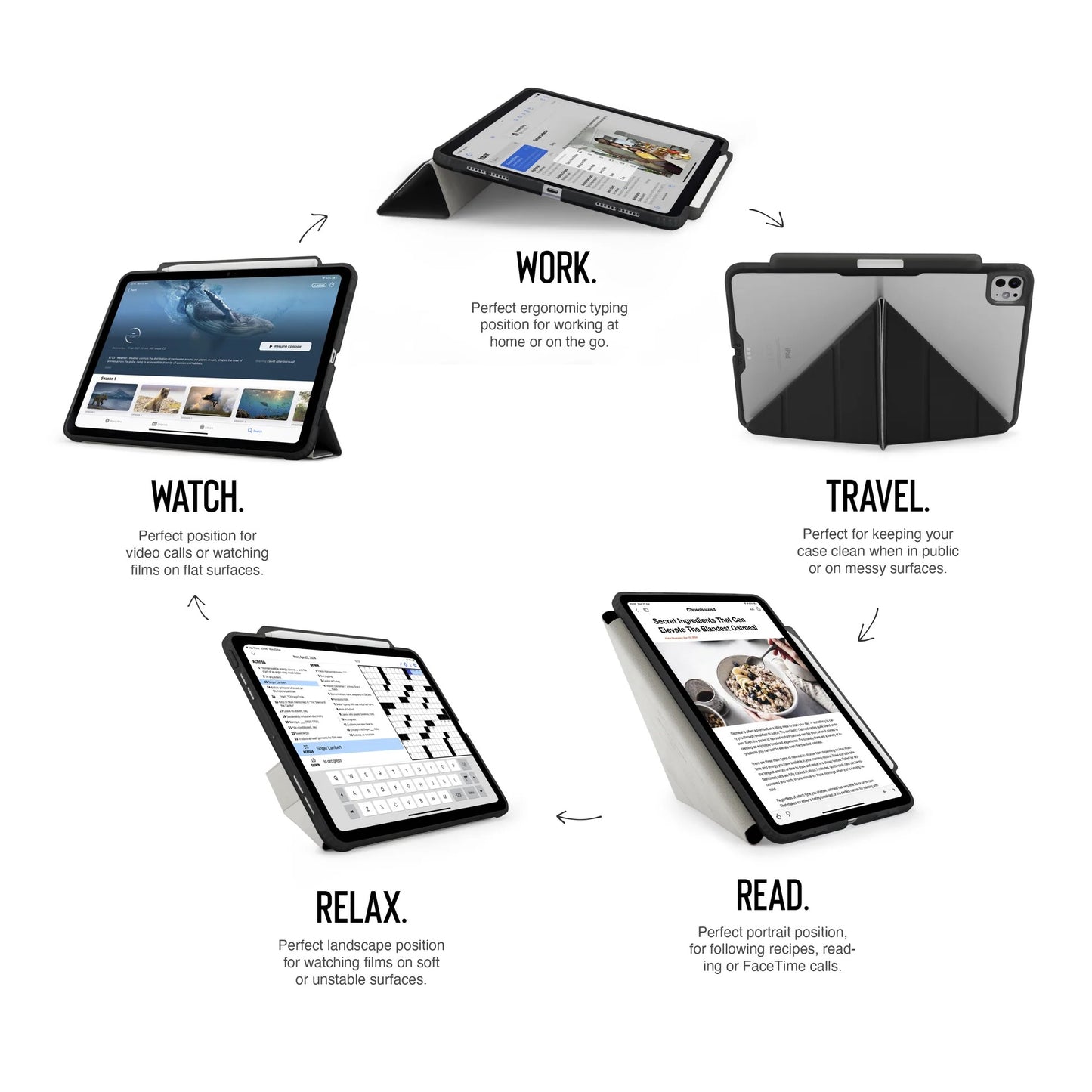 Kryt na iPad Pro 13" Pipetto Origami No3 Pencil Case - černý - bonami.click